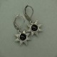 Małe kolczyki słoneczka obsydian, wire wrapping, kolczyki słońca