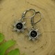 Małe kolczyki słoneczka obsydian, wire wrapping, kolczyki słońca