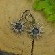 Kolczyki słońca niebieski labradoryt, wire wrapping, słoneczka