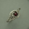 Mini pierścionek regulowany granat, wire wrapping