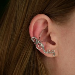 Nausznica na prawe ucho, oryginalny kolczyk, wire wrapping