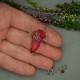 Naszyjnik minimalistyczny talizman czerwony kryształ górski barwiony