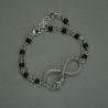 Bransoletka nieskończoność czarny onyks wire wrapping