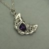 Wisiorek księżyc, półksiężyc ametyst wire wrapping