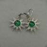 Zielone kolczyki słoneczka onyks, wire wrapping, słońca