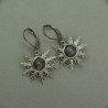 Kolczyki słońca niebieski labradoryt, wire wrapping, słoneczka