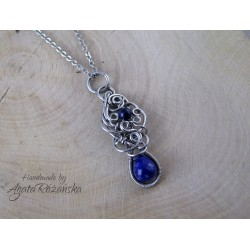 Wisiorek z lapis lazuli, wire wrapping