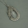 Duży wisior kryształ górski, wire wrapping