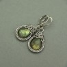 Kolczyki z labradorytami wire wrapping labradoryt
