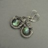 Kolczyki z labradorytami wire wrapping labradoryt