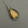 Wisiorek złoty labradoryt wire wrapping stal chirurgiczna