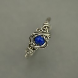 Pierścionek regulowany lapis lazuli, wire wrapping