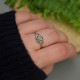 Mini pierścionek regulowany kamień księżycowy, wire wrapping