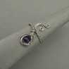 Pierścionek regulowany ametyst, wire wrapping