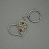 Brelok serce karneol, wire wrapping, stal chirurgiczna