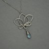 Wisiorek kwiat lotosu labradoryt, wire wrapping