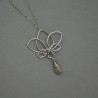 Wisiorek kwiat lotosu labradoryt, wire wrapping