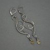 Długie unikatowe kolczyki cytryn, wire wrapping