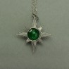 Duży wisiorek róża wiatrów zielony onyks wire wrapping
