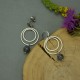 Minimalistyczne kolczyki koła labradoryt kółka wire wrapping