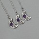 Wisiorek księżyc, półksiężyc ametyst wire wrapping