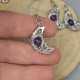 Wisiorek księżyc, półksiężyc ametyst wire wrapping