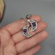 Kolczyki księżyce ametyst, wire wrapping, półksiężyce