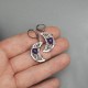 Kolczyki księżyce ametyst, wire wrapping, półksiężyce