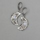 Kolczyki księżyce kamień księżycowy, wire wrapping, półksiężyce