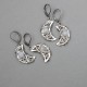 Kolczyki księżyce kamień księżycowy, wire wrapping, półksiężyce