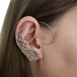 Nausznice z drutu błękitne labradoryty wire wrapping