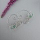 Nausznice z drutu, zielony agat wire wrapping