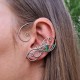 Nausznice z drutu, zielony agat wire wrapping