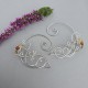 Nausznice z drutu, cytryn i kolorowe agaty wire wrapping