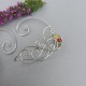 Nausznice z drutu, cytryn i kolorowe agaty wire wrapping