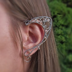 Nausznice uszy elfa z drutu kamień słoneczny wire wrapping