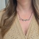 Oryginalny naszyjnik kryształ górski i lapis lazuli, wire wrapping