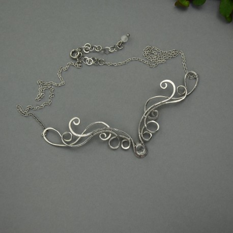 Oryginalny naszyjnik kryształ górski wire wrapping