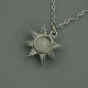 Mały wisiorek słoneczko kamień księżycowy, stal chirurgiczna, słońce