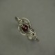 Mini pierścionek regulowany granat, wire wrapping