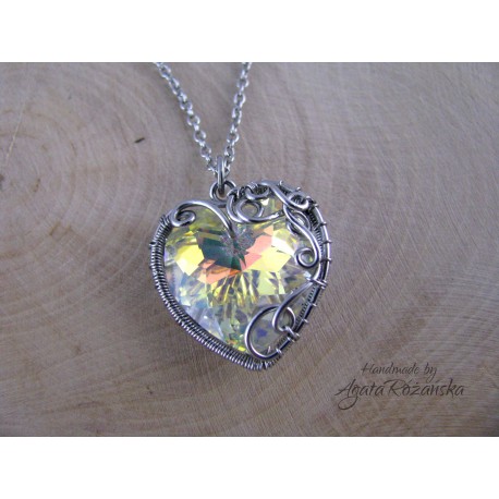 Wisiorek serce Swarovski Crystal AB