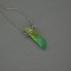 Naszyjnik minimalistyczny talizman niebiesko zielony kryształ górski barwiony