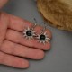 Kolczyki słoneczka obsydian złocisty, wire wrapping, słońca