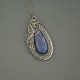 Wisiorek z kyanitem, stal chirurgiczna, wire wrapping