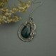 Duży wisiorek zielony apatyt wire wrapping