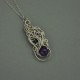 Oryginalny wisiorek ametyst, wire wrapping