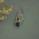 Oryginalny wisiorek ametyst, wire wrapping