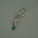 Oryginalny wisiorek zielony onyks, wire wrapping