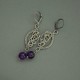 Kolczyki z ametystami, wire wrapping