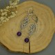 Kolczyki z ametystami, wire wrapping